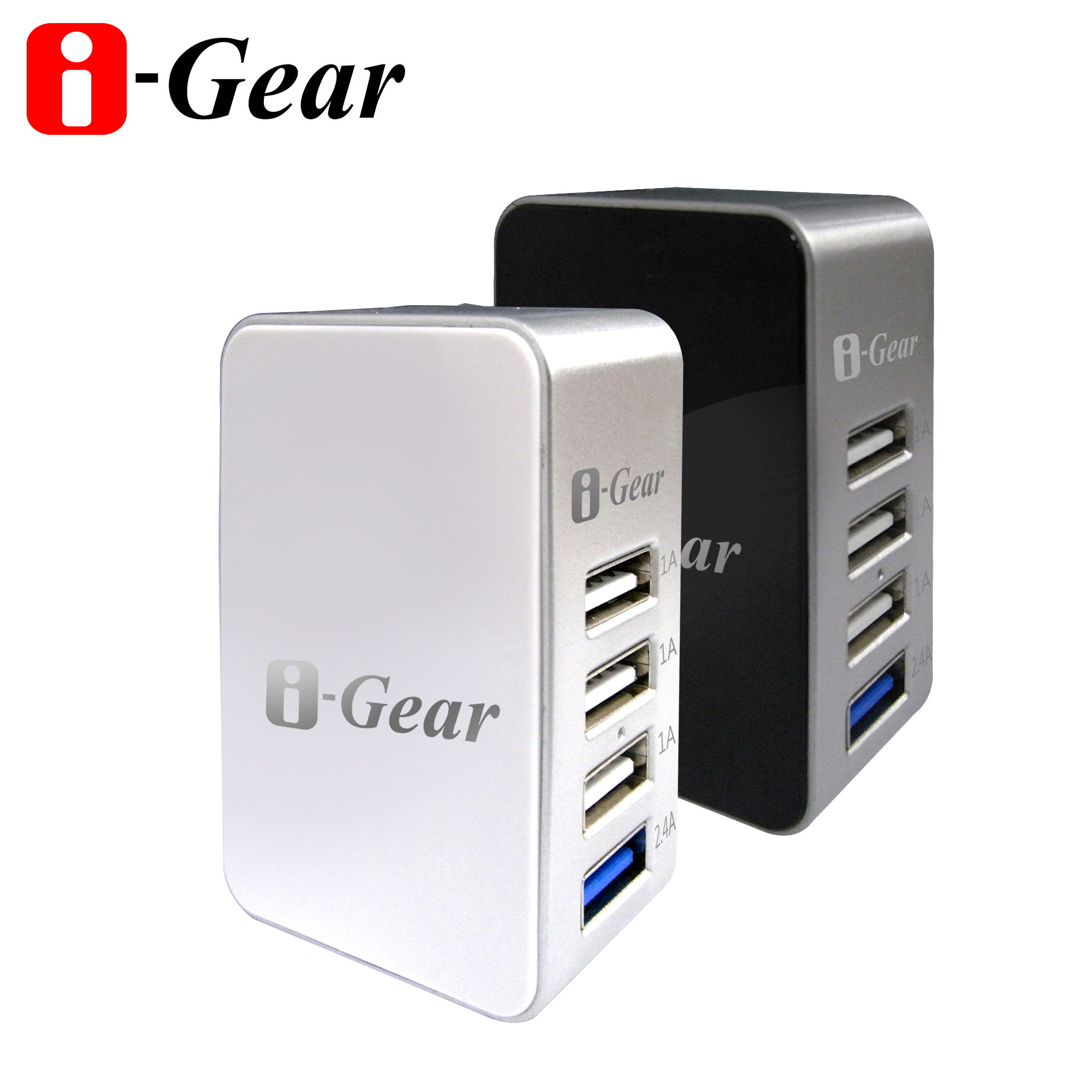 i-Gear 5.4A大電流4 PORT USB大電流旅充變壓器 IAU-54A