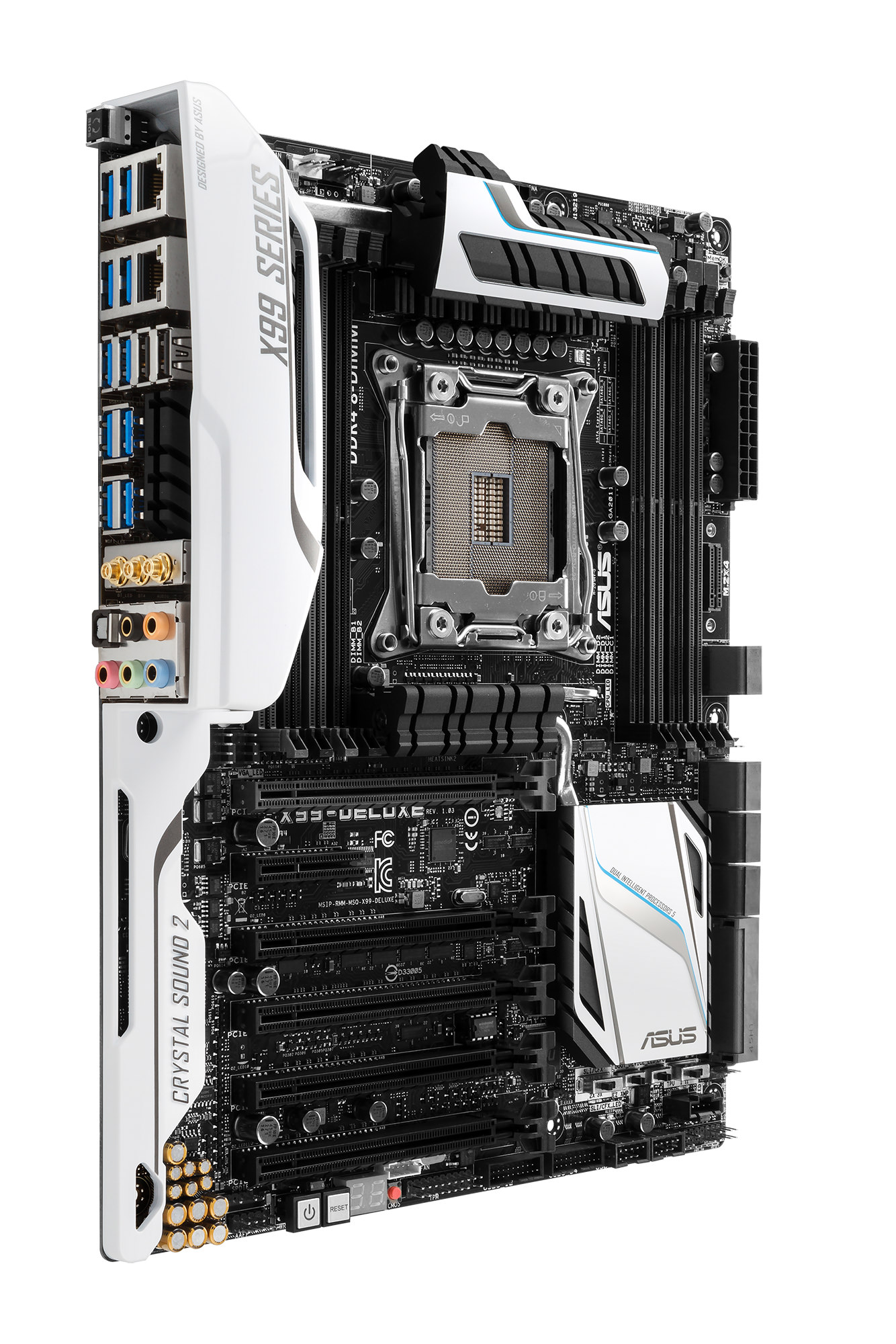 華碩X99指定型號主機板可支援最新Intel Core i7 X系列及Intel Xeon處理器(圖為X99-DELUXE-U3.1)