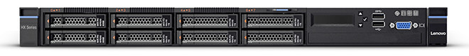 This image shows the Lenovo HX Series 1310 Appliance in a straight-on front view