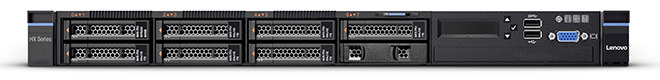 This image shows the Lenovo HX Series 2310-E Appliance in a straight-on front view