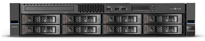 This image shows the Lenovo HX Series 5510-C Appliance in a straight-on front view